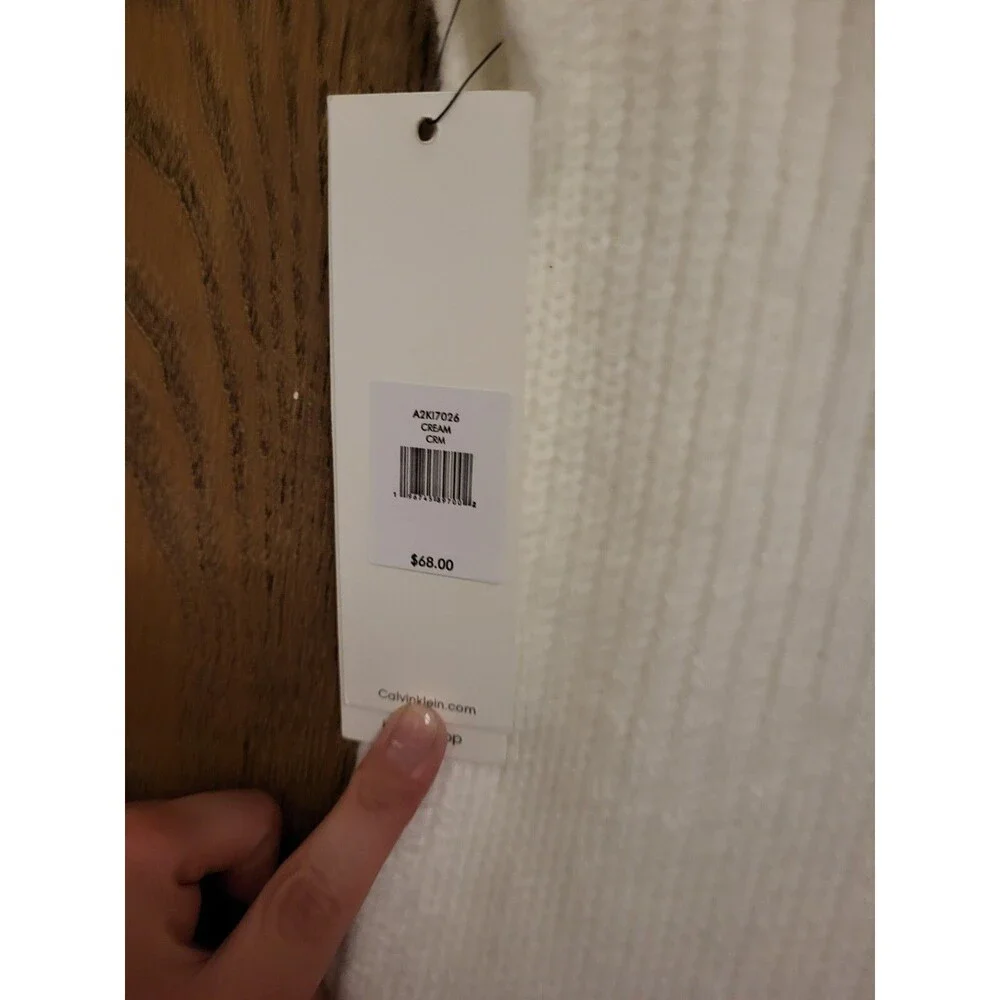 CALVIN KLEIN Womens Soft White Infinity Acrylic Knit Scarf